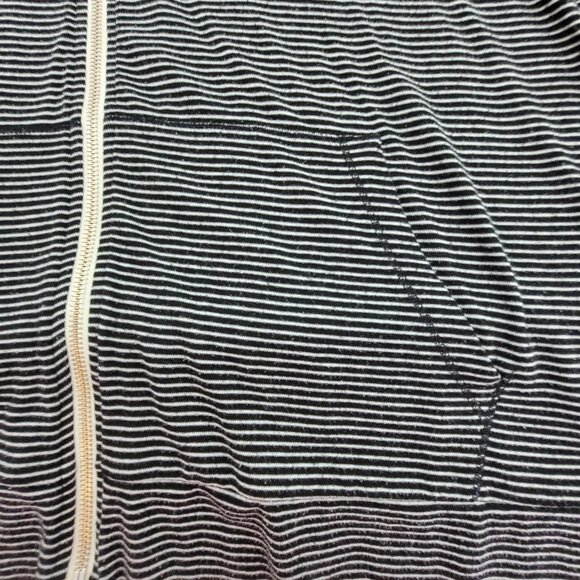 Old Navy Zip Hoodie Women's XXL Black White Striped Lightweight Long Sleeve - Picture 5 of 9